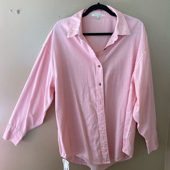 Favorite Daughter ex boyfriend shirt ballet pink Oxford button down Revolve - Picture 8 of 11